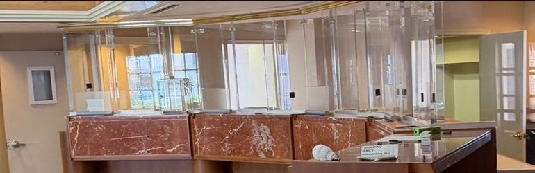 Commercial Reception Counter with Sneeze Guards