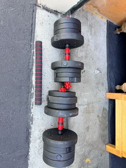 Adjustable Dumbbell Set with Extra Bar