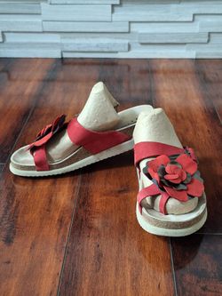 Mephisto Helen Flower Floral Cork Footbed Sandals Women’s 9