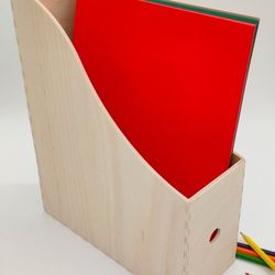 Wood Magazine and File Holder 