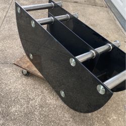 Very nice glass and stainless steel TV stand or table