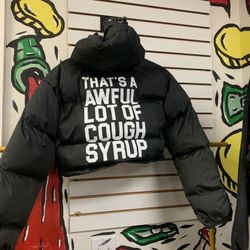 Awful Lot Of Cough Syrup Puffer Crop Jacket 