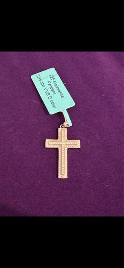 Solid 925 Silver Moissanite Cross