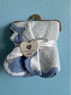 NWT Parent’s Choice Cozy Baby Blanket – Blue & White