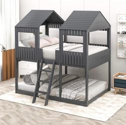 Loft bunk bed with roof (full size)