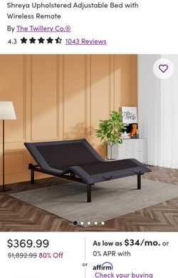 Wireless Adjustable Bed Shreya Upholstered Adjustable Bed with Wireless Remote