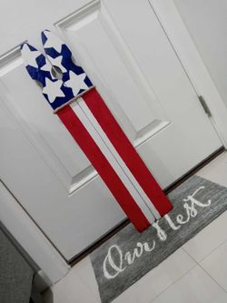 Wood fence flag sign