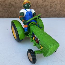 Farmer Mike W/ Turtle Tractor 100% Complete TMNT 1993 Playmates Figure Vehicle