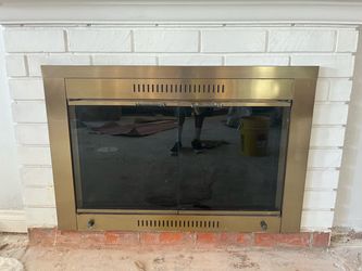 Brass Fireplace Glass Door Insert