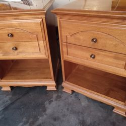 Vintage Solid Wood Nightstands 