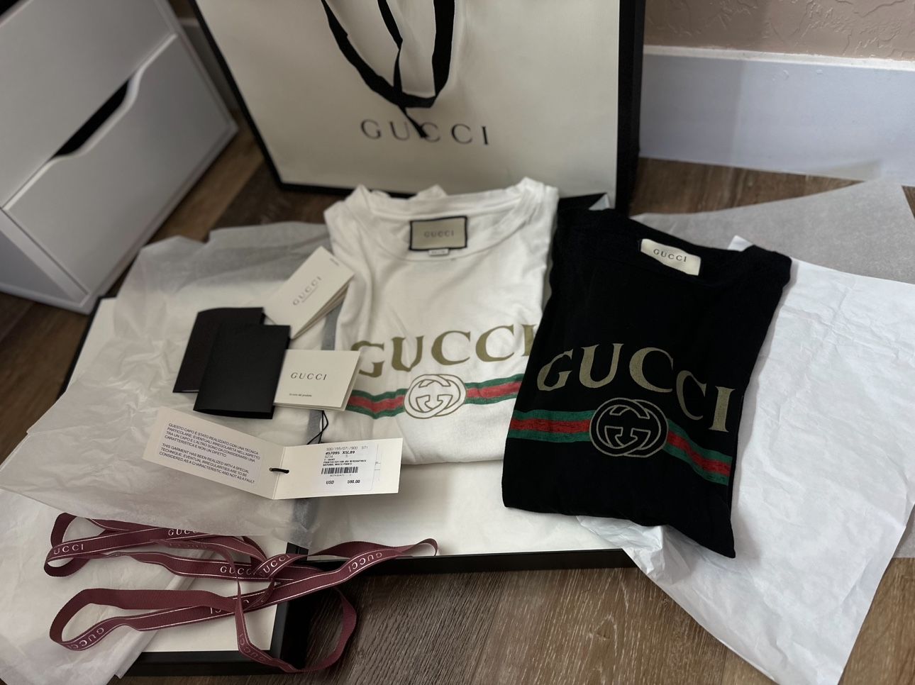 $600 For BOTH / GUCCI Oversize T-shirt with Gucci logo