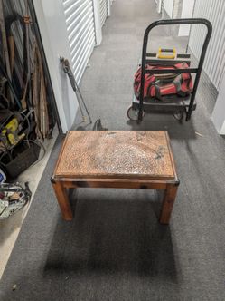 Copper topped end table