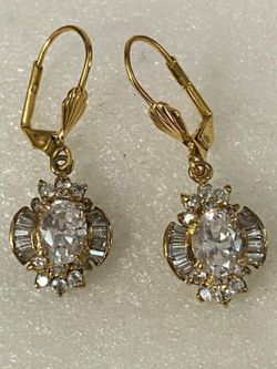 Aretes Gold Filled Piedras Baquelita Joyería Antigua 