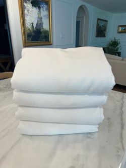 White Linen Curtains 108” 4 panels