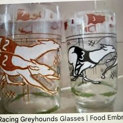 Final Reduction. Vintage Greyhound Racing Jelly Glasses.