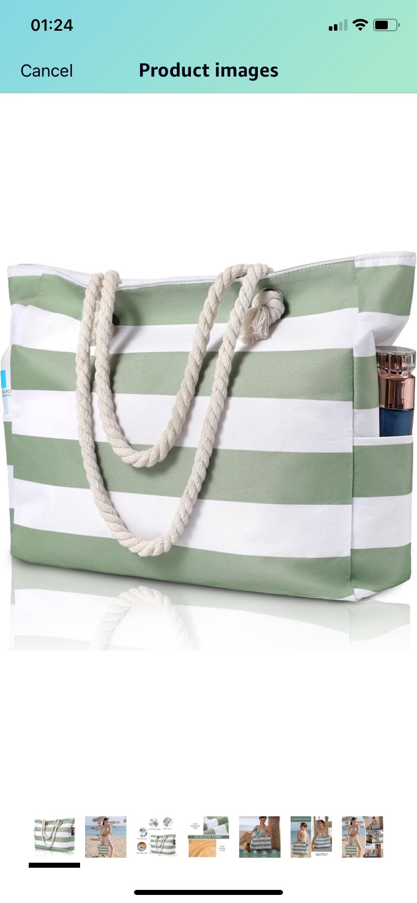 Beach Bag for Women - Large Beach Tote Bag, Waterproof Sandproof Beach Bag with Zipper, Large Swim Pool Beach Tote ( please follow my page all brand n
