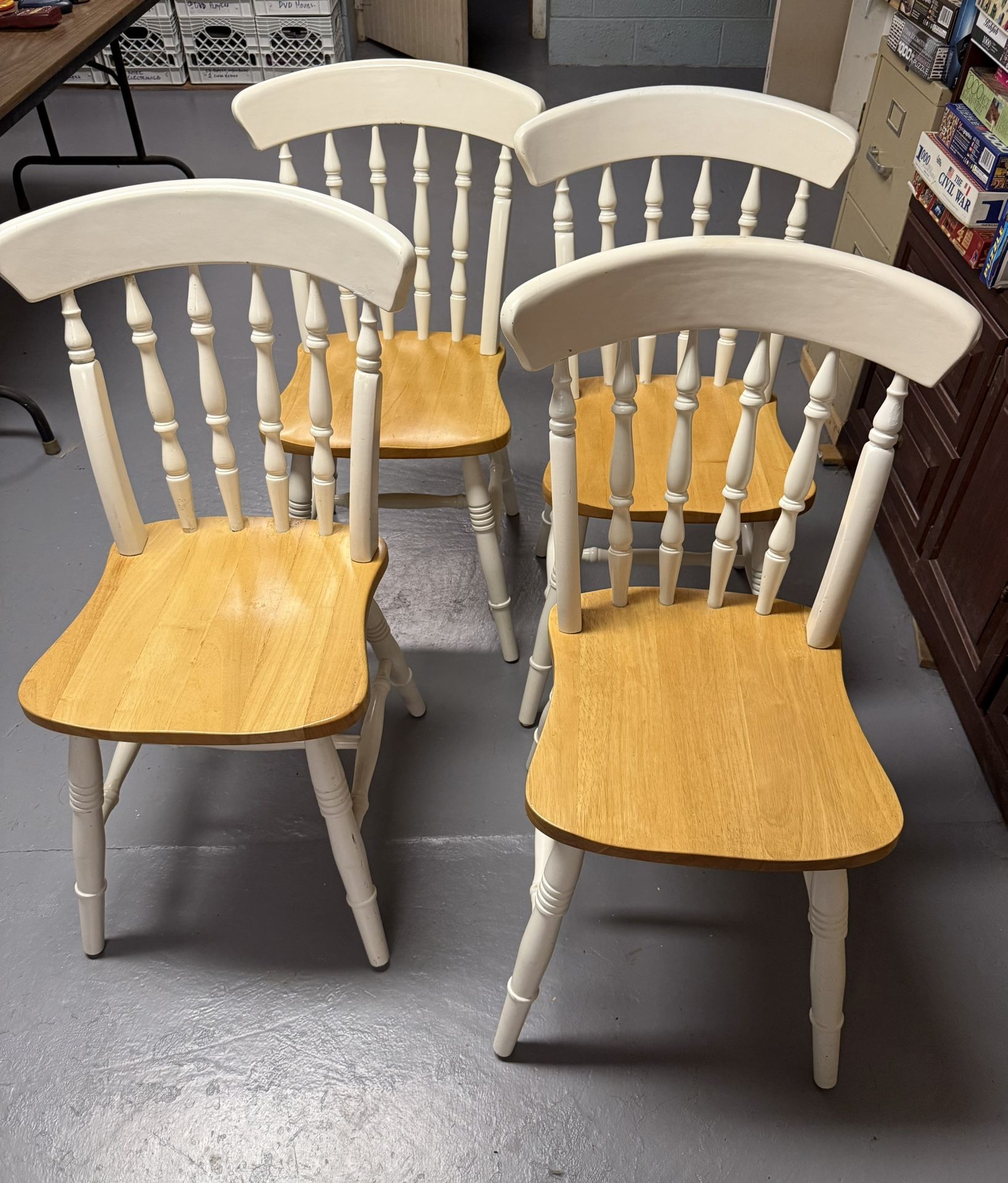 Set of 4 Wooden Chairs