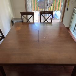 Dark brown wood table 