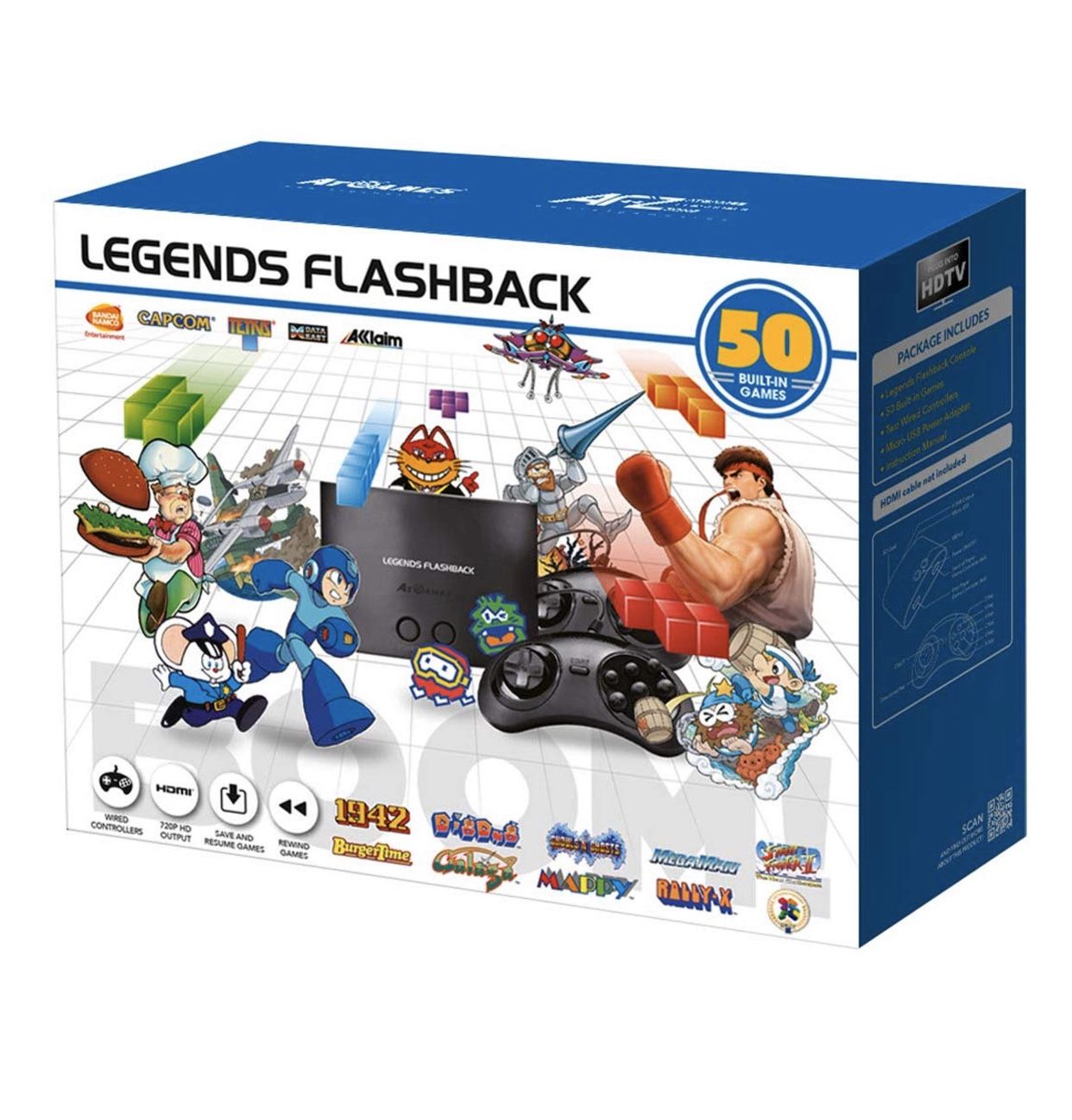 Legends Flashback BOOM! HDMI Game Console with 50 Games, Black