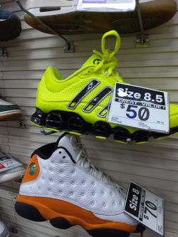 Adidas Neon Yellow Running Sneakers Size 8.5