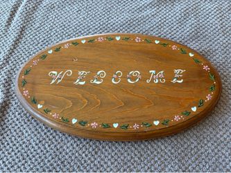 Hand Painted Wooden Welcome Sign