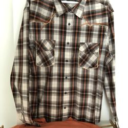 ((2 Shirts))  Mens Long sleeve XL shirt with orange tee shirt