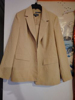 vintage single-breasted beige tailored blazer