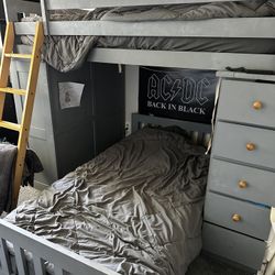 Bunk Bed With Desk & Drawers