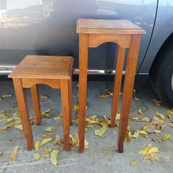2 Vintage Wooden Plant Pot Stand 