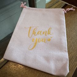 Windyun 50 Pcs Burlap Gift Bags with Drawstring 7 x 5 Inch Thank You Drawstring