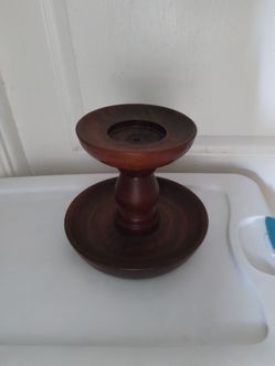 Wooden candle stick holder (have some wear)