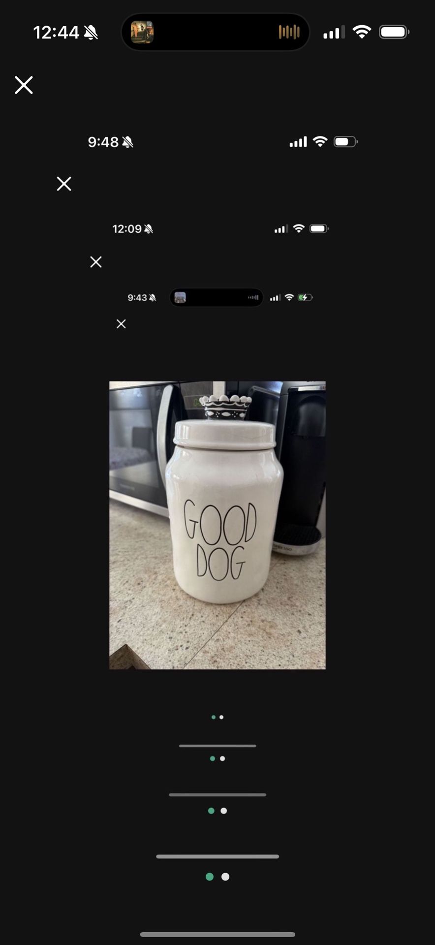 RAE DUNN “GOOD DOG “STORAGE CONTAINER FOOD TREATS CERAMIC 10”x 5 1/2”