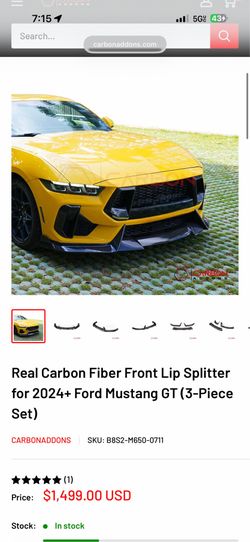 2024-2026 Mustang S650 Carbon Fiber Front Lip