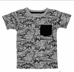 Kids Dinosaur Print Pocket T-Shirt