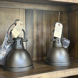 $111 EACH + sales tax {TWO} Drakeford 1 - Light Single Dome Pendants in Rubbed Bronze. 10.25'' H X 6.5'' W X 6.5'' D. MSRP $169.99 each  Our Price $11