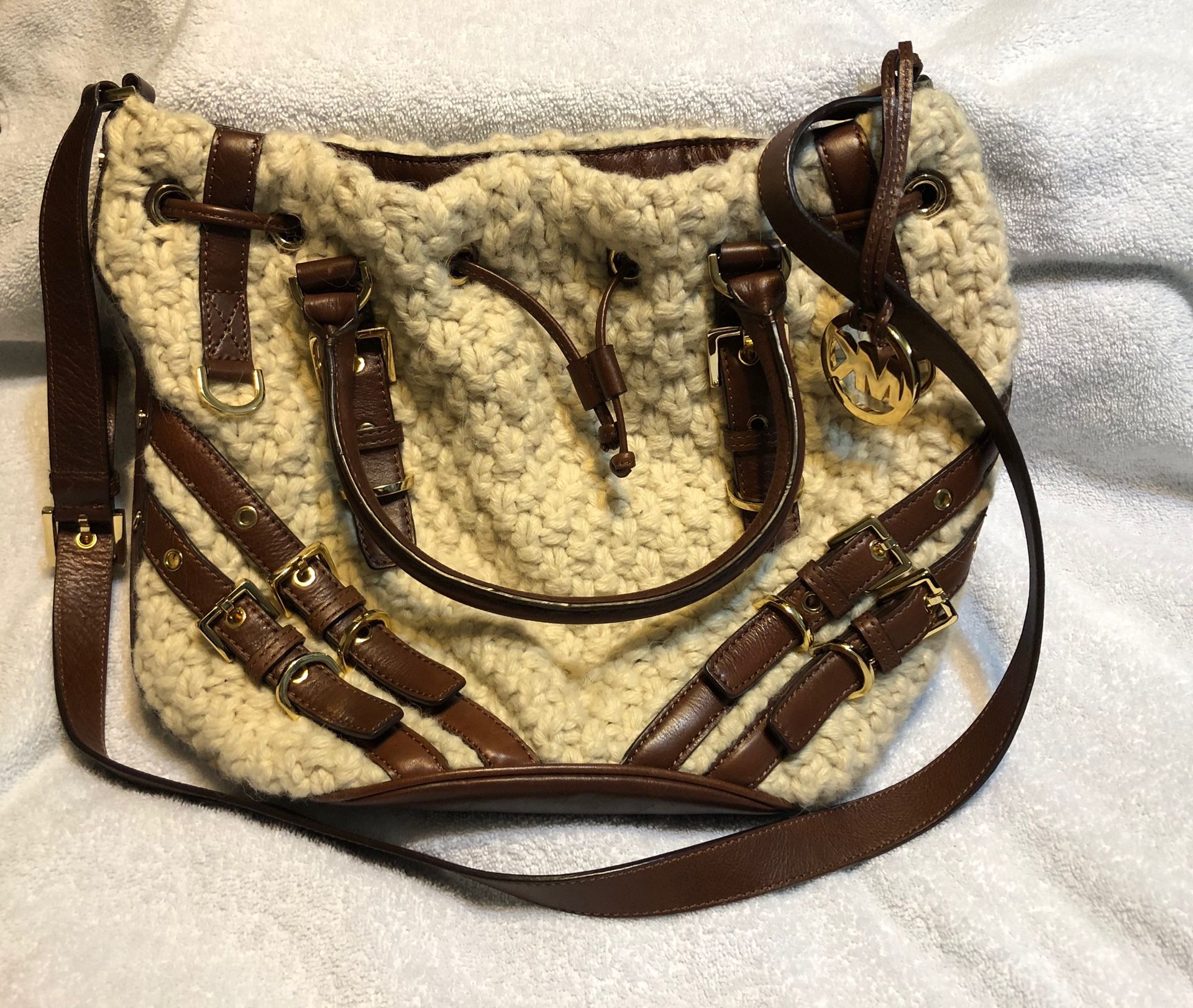 Michael kors wool knit cross body bag