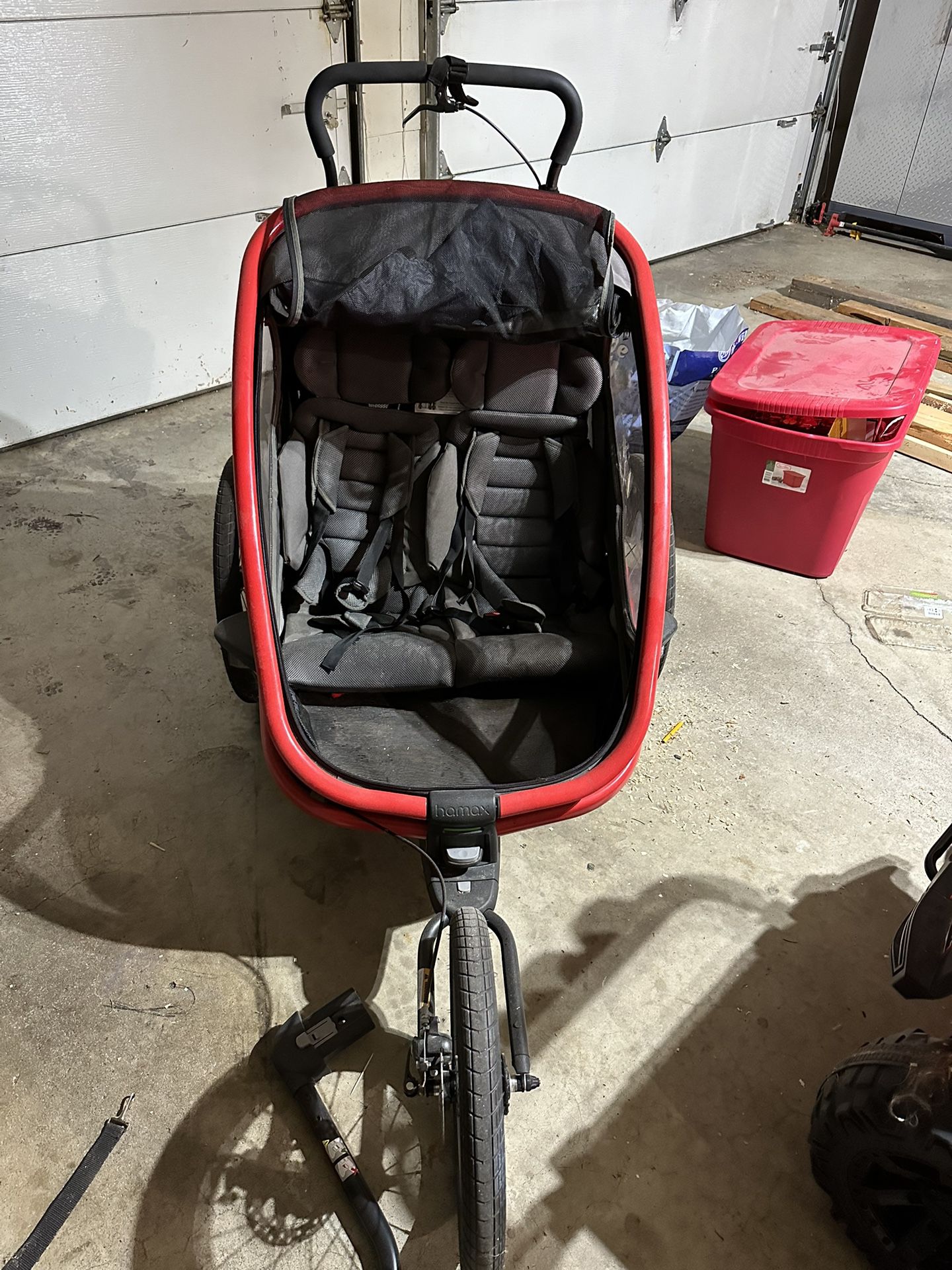 Double Stroller With Jogging/Bike Attachment- Hamax Outback