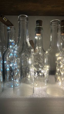Bottles with fairy lights…