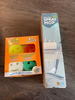 Microfiber Spray Mop + Scrub Daddy 8-Pack — New