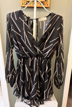 Black long-sleeve romper