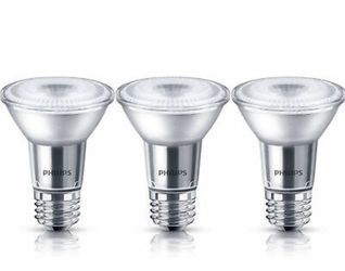 Philips PAR20 LED 50W Equiv. Bright White Bulb, 3 Pack, Glass Housing, 467647