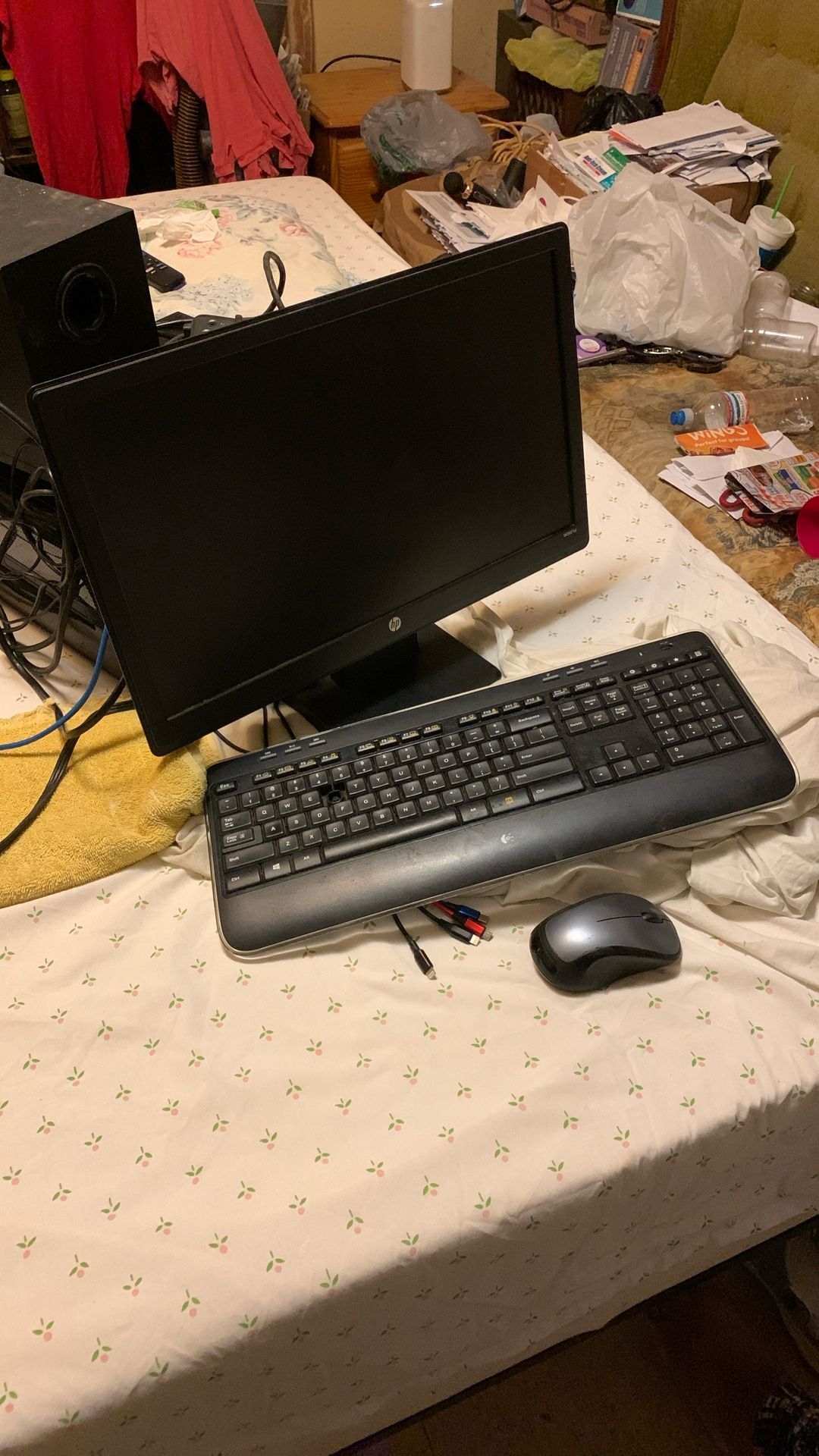 Computer Monitor With Wireless Keyboard & Mouse Stereo Sound System Included