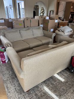 Sofa (2 Pieces) Brown/ Tan Color