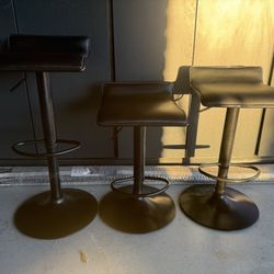 Adjustable Padded Black Stools