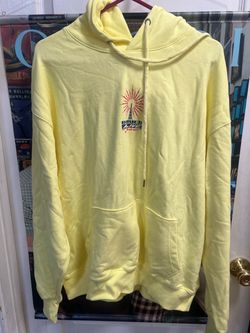 BuriedAlive Men’s Yellow Pullover Hoodie Logo Graphic Kangaroo Pocket Size TBA