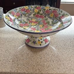 Vintage Spring Chintz Pedestal Bowl
