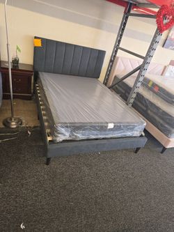 FULL BED FRAME $140/ FULL BOX SPRING $110