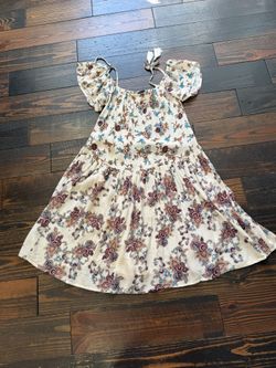 Aqua Floral Print Ruffled Mini Dress Size XS