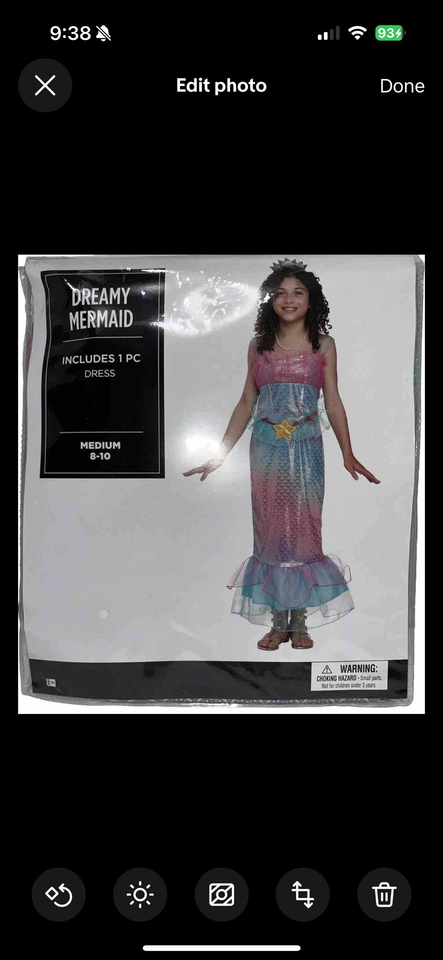 Dreamy Mermaid girls Medium (8-10) Barbie Colour Change Mermaid Halloween Costume, 1 piece included mermaid medium dress, purple/green/gold. New seal 
