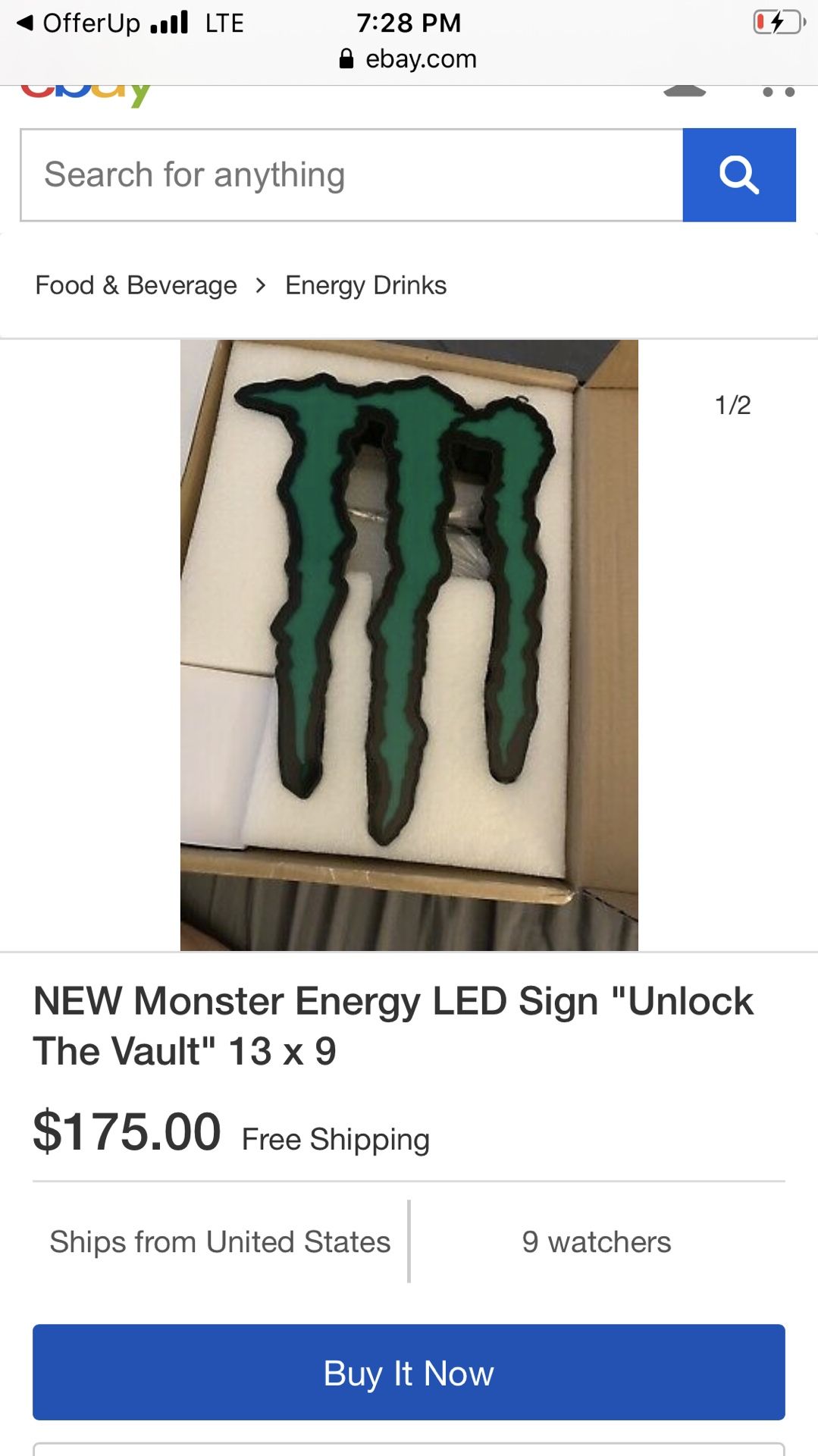 激レア】Monster Energy LED claw sign Monster Energy LED Claw Sign